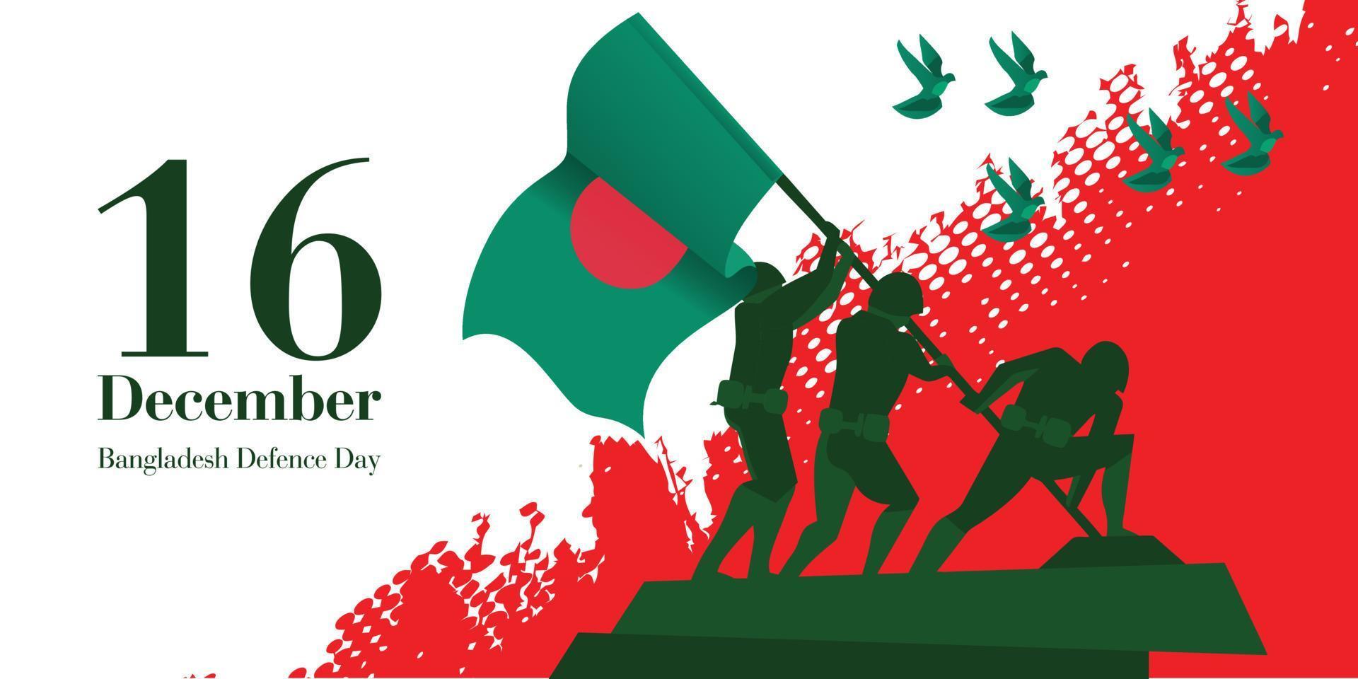 16 december bangladesh victory day soldier hand holding bangladesh flag pro vector